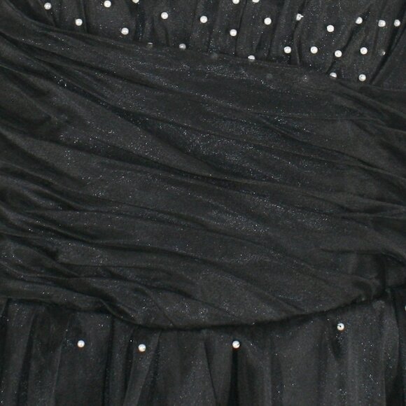 Dress Ball Gown Beaded Homecoming Prom Pearl Beaded Black Plus Size 18 - Picture 6 of 13